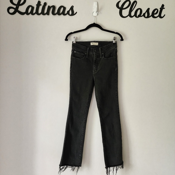 Madewell Cali Demi-Boot Raw Hem Black Jeans Size 25 - Picture 2 of 11